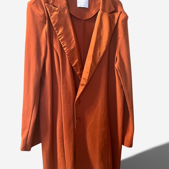 Fashion Nova Jackets & Blazers - Fashion Nova Cardi B. Vibrant Orange Trench Coat